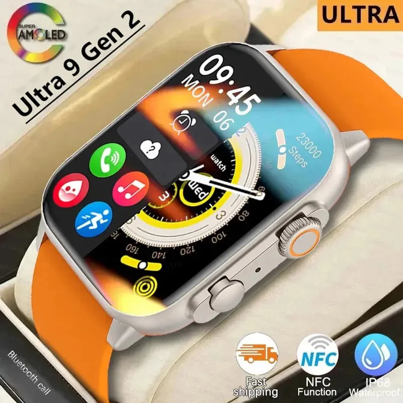 2024 new Smart Watch 9 ultra Pro MAX Gen 2 49mm Amoled Screen Smartwatch High Refresh Rate Wireless Charging Men Women For Sport